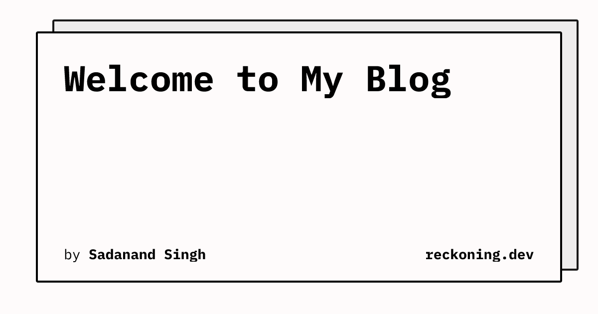 Welcome to My Blog